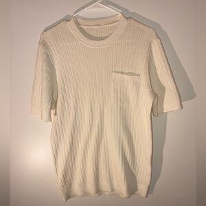 NYC Alliance Men’s Cream Knit Short Sleeve Top – Sample – Lightweight & Stretch